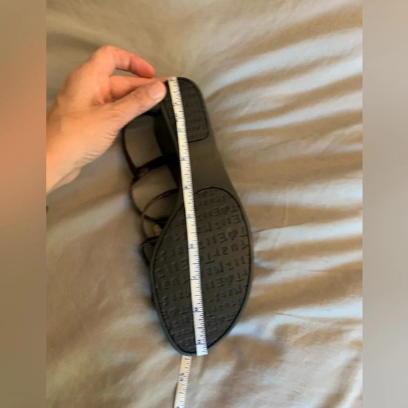 - Stuart Wietzman tortoise shell strap  wedge sandals. Size 8 - Picture 11 of 12